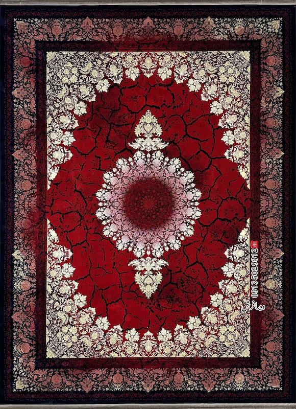 فرش ماشینی 1200 شانه طرح کویر تراکم 3600 رنگ روناسی