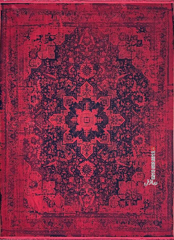 فرش ماشینی 1200 شانه طرح اطلس تراکم 3600 رنگ روناسی