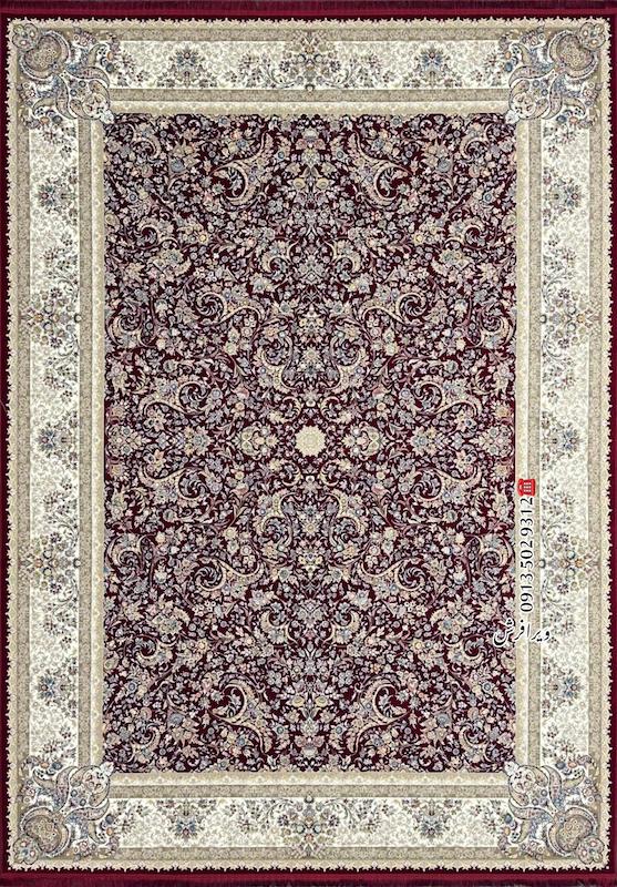 فرش ماشینی 1200 شانه طرح هلنا تراکم 3600 رنگ روناسی