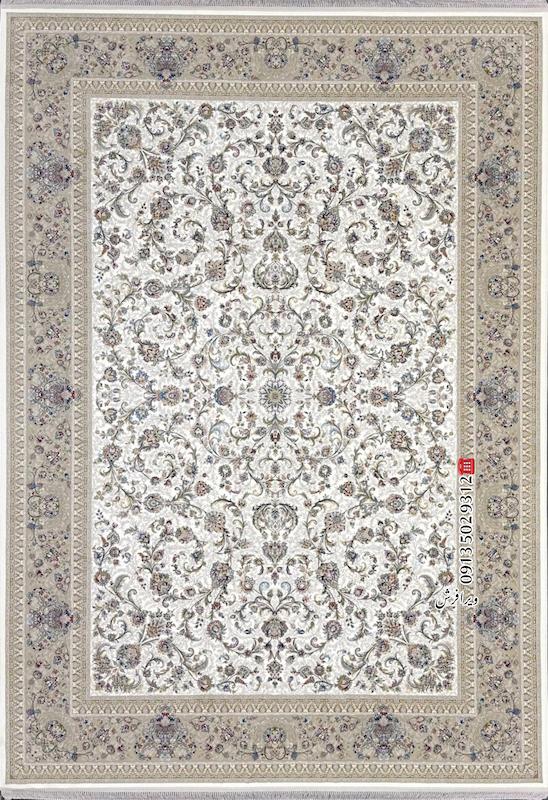 فرش ماشینی 1200 شانه طرح گندم تراکم 3600 رنگ کرم