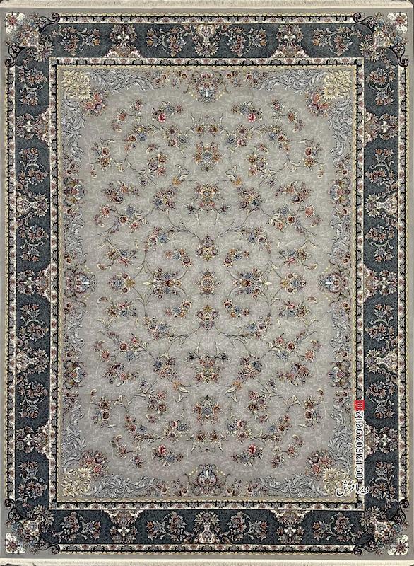 فرش ماشینی 700 شانه طرح حریر تراکم 2550 رنگ نقره ای