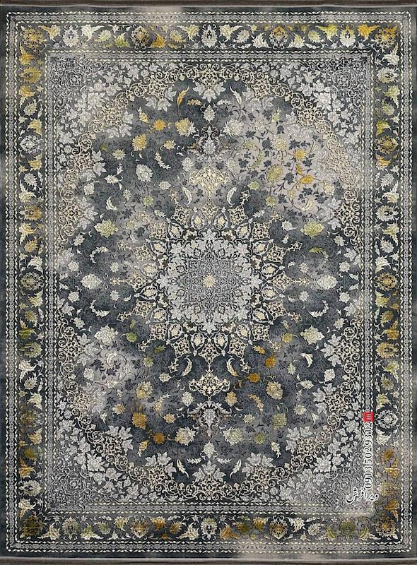 فرش ماشینی 700 شانه طرح ترانه تراکم 2550 رنگ دودی