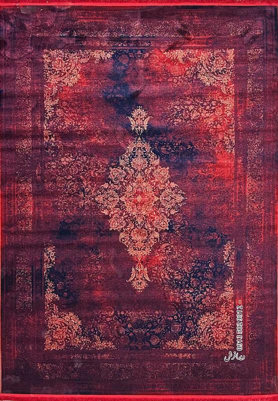 فرش ماشینی 700 شانه طرح 1009 تراکم 2550 رنگ روناسی