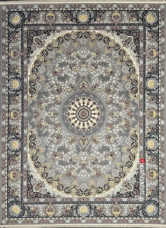 فرش ماشینی 700 شانه طرح نگین تراکم 2550 رنگ نقره ای