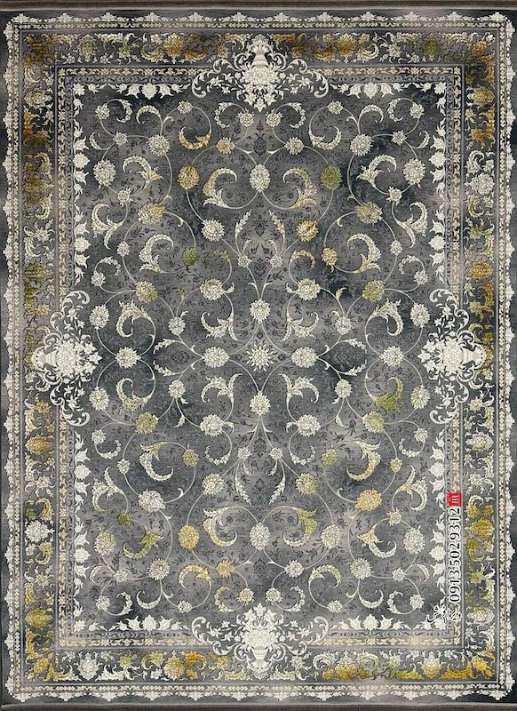 فرش ماشینی 700 شانه طرح میراث تراکم 2550 رنگ دودی