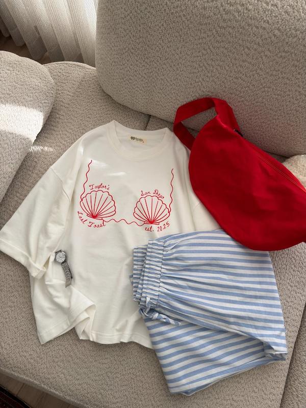 تیشرت باکسی صدف🎀 کد ۴۸