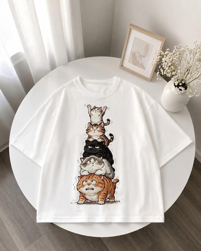 تیشرت باکسی پیشی رو پیشی🎀 کد ۶۷