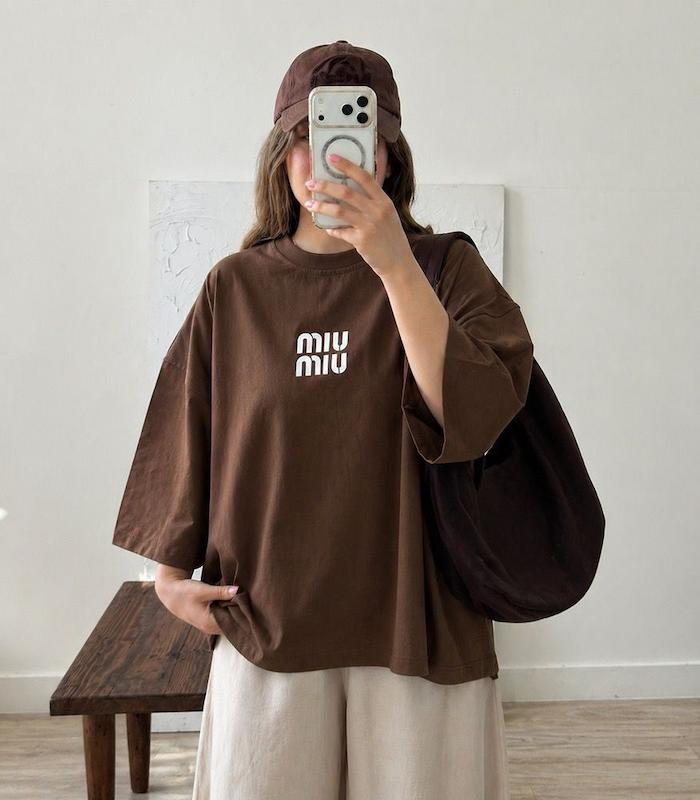 	تیشرت باکسی miu miu 🎀 کد ۹۱