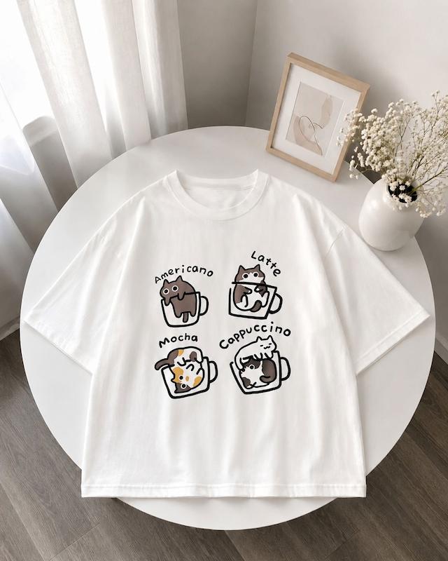 تیشرت باکسی و کیوت کاپ کت cup cat🎀 کد ۹۴
