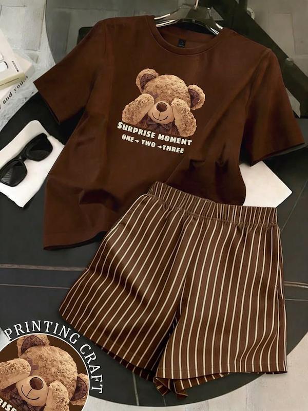 تیشرت باکسی تک خرسی🎀 کد ۳۷