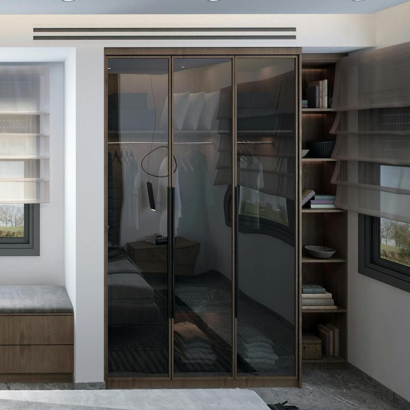 درب شیشه ای فریم دار مشکی