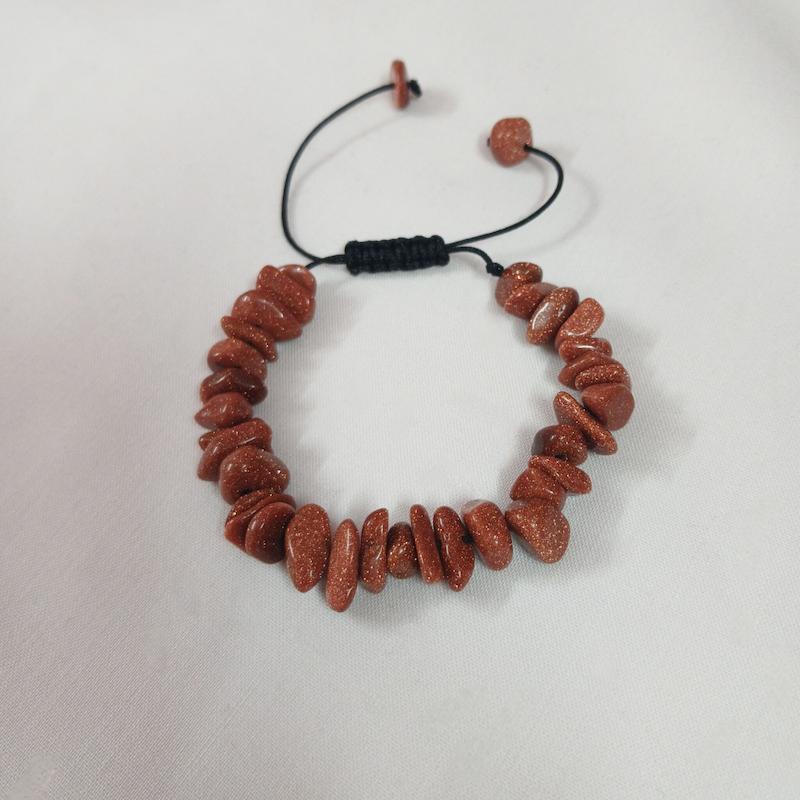 دستبند سنگ چیپسی با گره کشویی