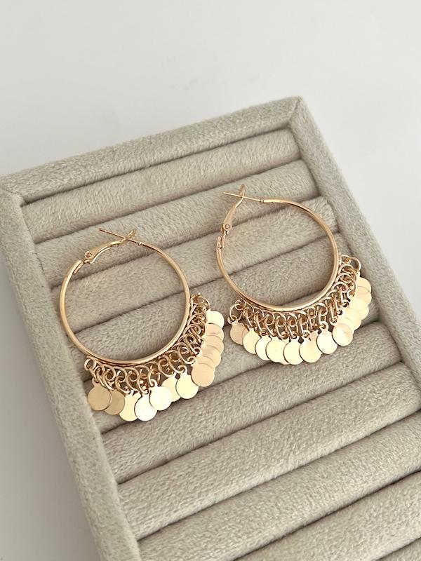 گوشواره حلقه ای پولکی