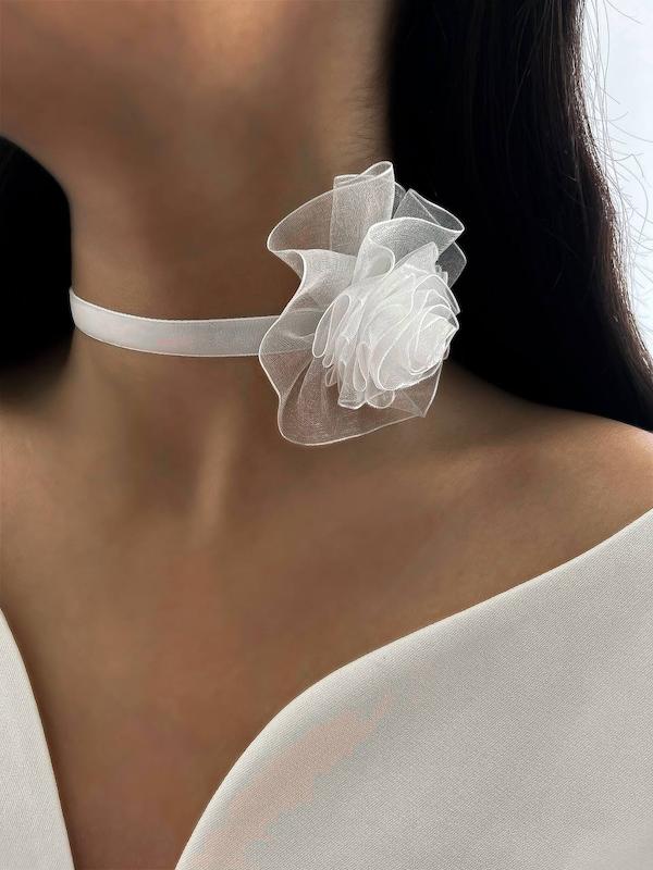 گردنبند پارچه ای گل