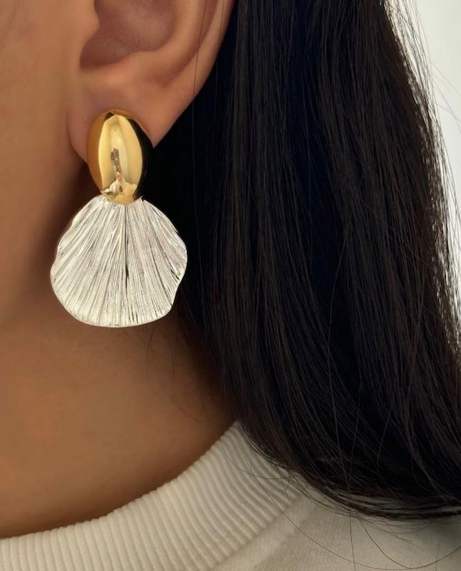 گوشواره صدفی آبکاری