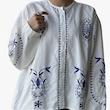 شومیز لینن یقه گرد گلدوخت زارا ZARA