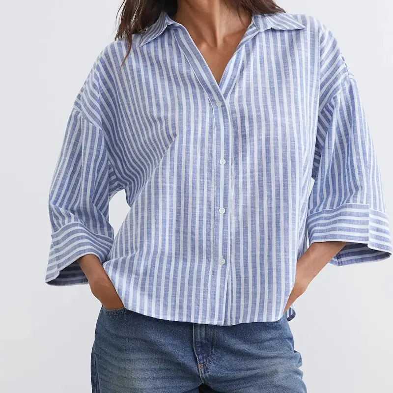 شومیز راه‌راه آبی زارا ZARA