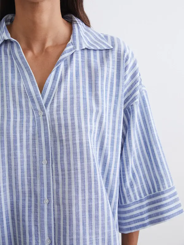 شومیز راه‌راه آبی زارا ZARA