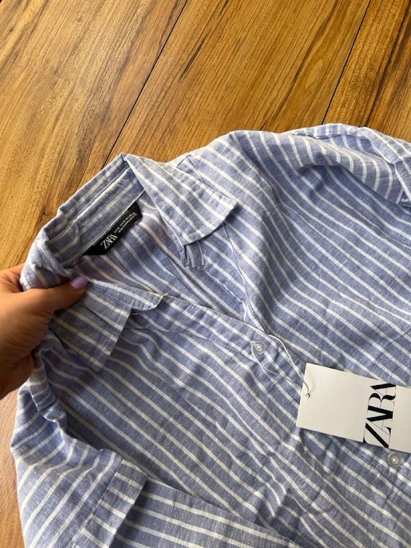 شومیز راه‌راه آبی زارا ZARA