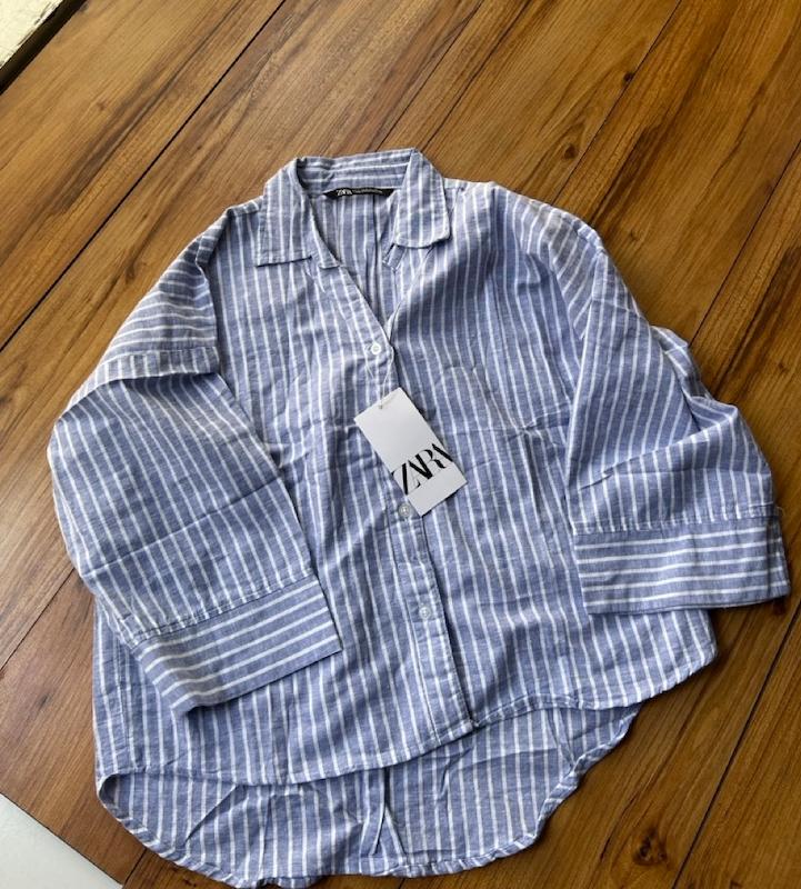 شومیز راه‌راه آبی زارا ZARA