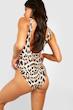 مایو زنانه بوهو Boohoo طرح پلنگی