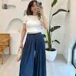 شلوار اویشو Oysho مدل Light Touch wide-leg trousers
