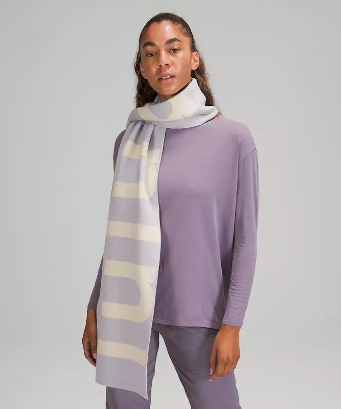 شال گردن پشمی لولولمون Lululemon مدل Wool-Blend Knit Logo Scarf