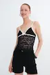 تاپ توری برشکا Bershka مدل Tank top with lace and bow
