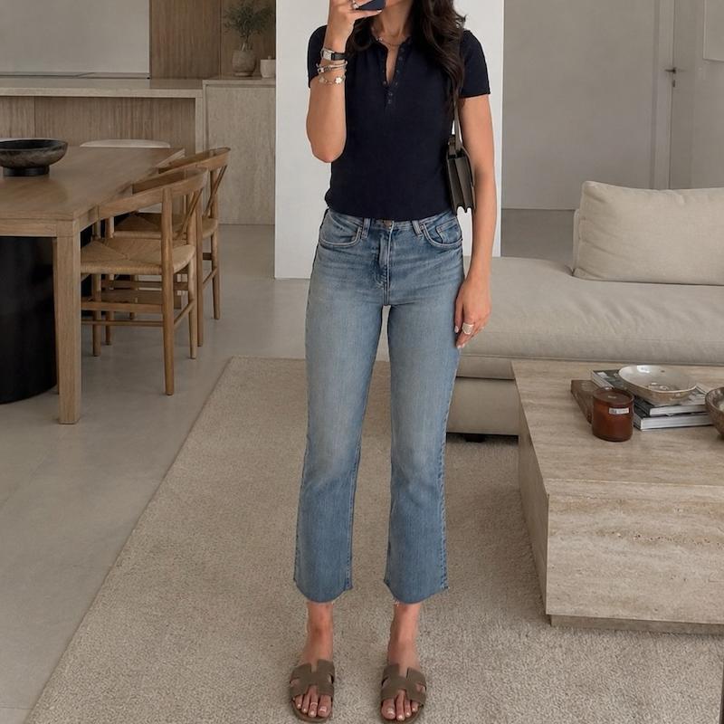 شلوار جین فلر زارا Zara مدل Cropped Flare 