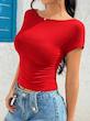 تنخور رنگ قرمز تیشرت بیسیک غواصی River Island