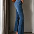 شلوار جین فلر زارا Zara مدل Cropped Flare Medium Blue