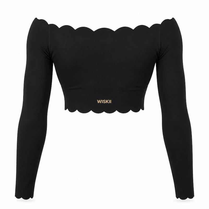 نیمتنه ورزشی زنانه ویسکی WISKII مدل Off Shoulder Long Sleeve
