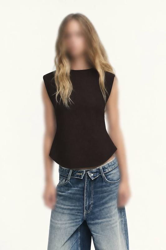 تنخور تاپ کرپ اپل‌دار زارا Zara