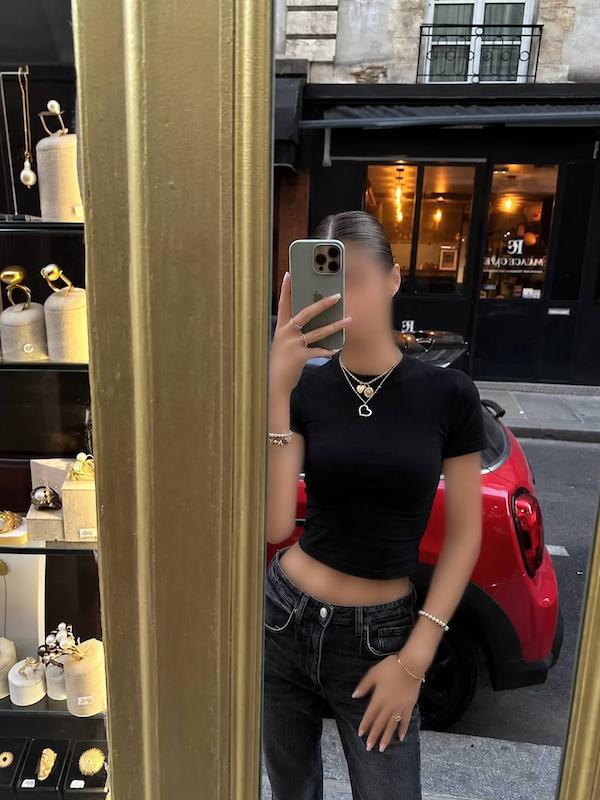 استایل با تیشرت زنانه آستین کوتاه بیسیک غواصی River Island اورجینال