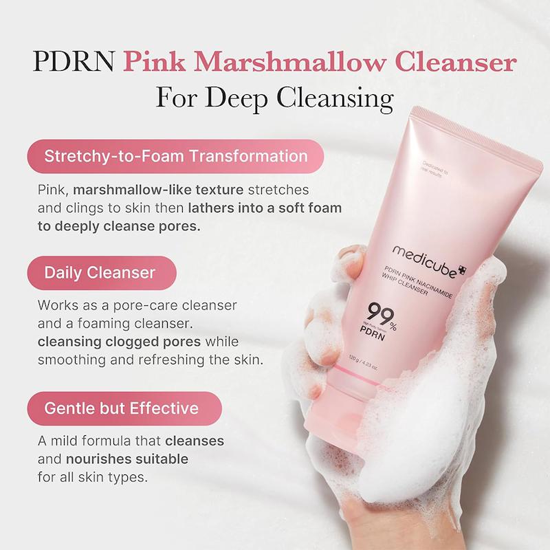 شوینده PDRN نیاسینامید مدیکیوب MEDICUBE PDRN Pink Niacinamide Whip Cleanser [تضمین اصالت]