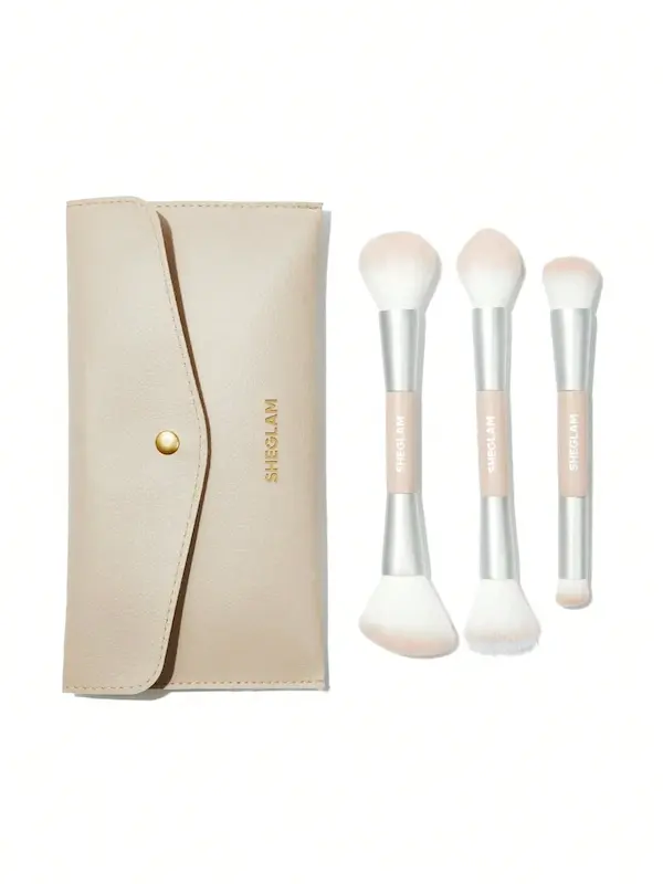 ست براش صورت گلَم ۱۰۱ با کیف Glam 101 Face Essentials Brush Set With Bag