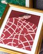 girl in red gold frame