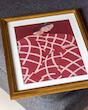 girl in red gold frame