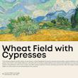 تابلو دیزاین - Wheat Field with Cypresses