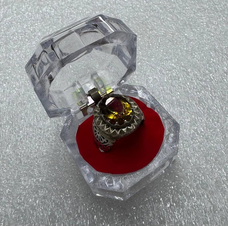 انگشتر سیترین طلائی اصل دست ساز ( 11001 )