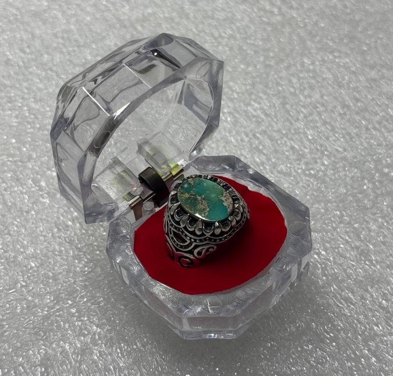 انگشتر فیروزه نیشابور شجری دست ساز ( 11502 )