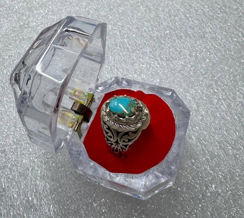 انگشتر فیروزه دست ساز فوق کلکسیونی ( 11505 )