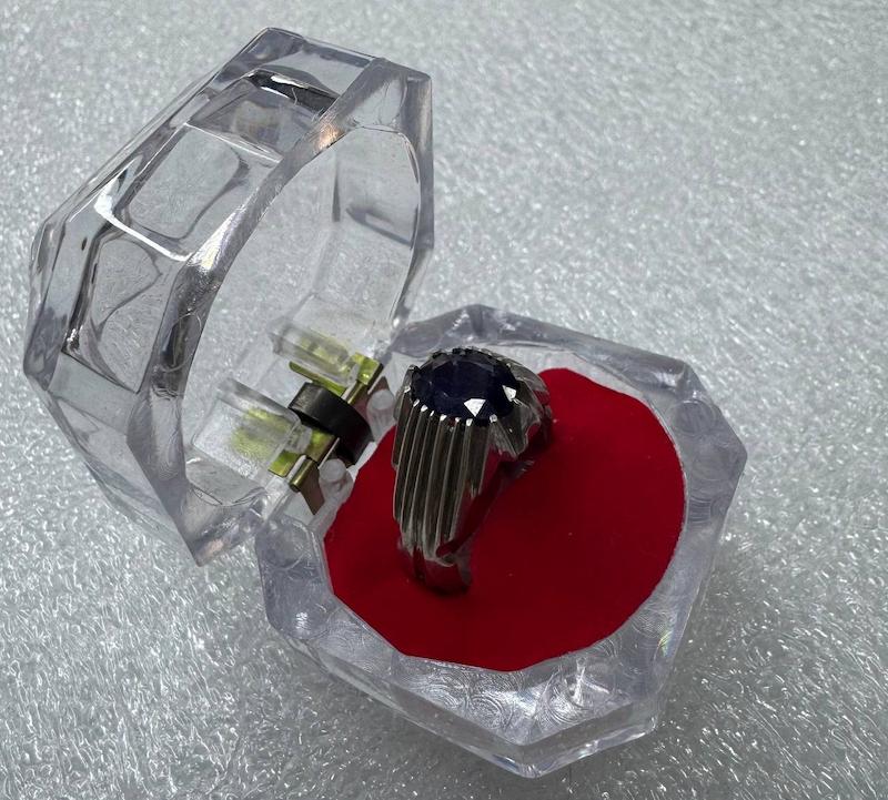 انگشتر یاقوت برمه آفریقا کبود دست ساز ( 13502 )