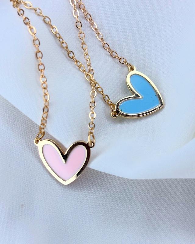 گردنبند قلب رنگی