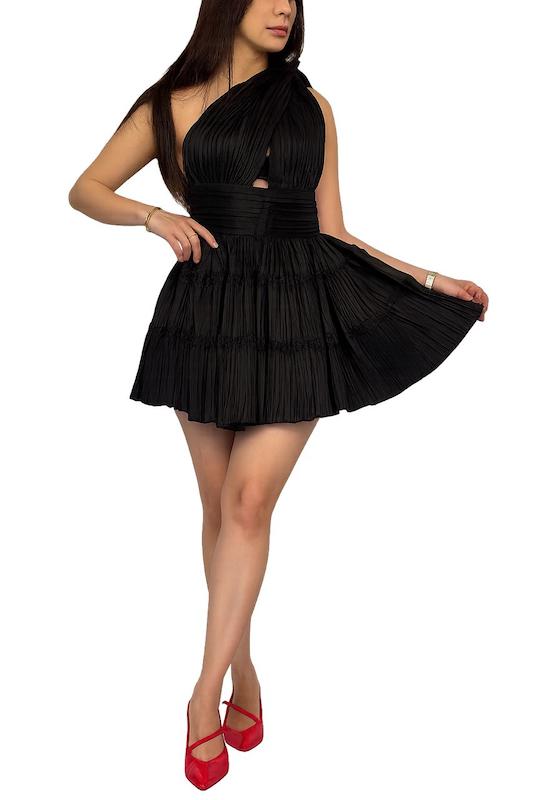 مینی‌ درِس تک‌ شانه پلیسه مشکی