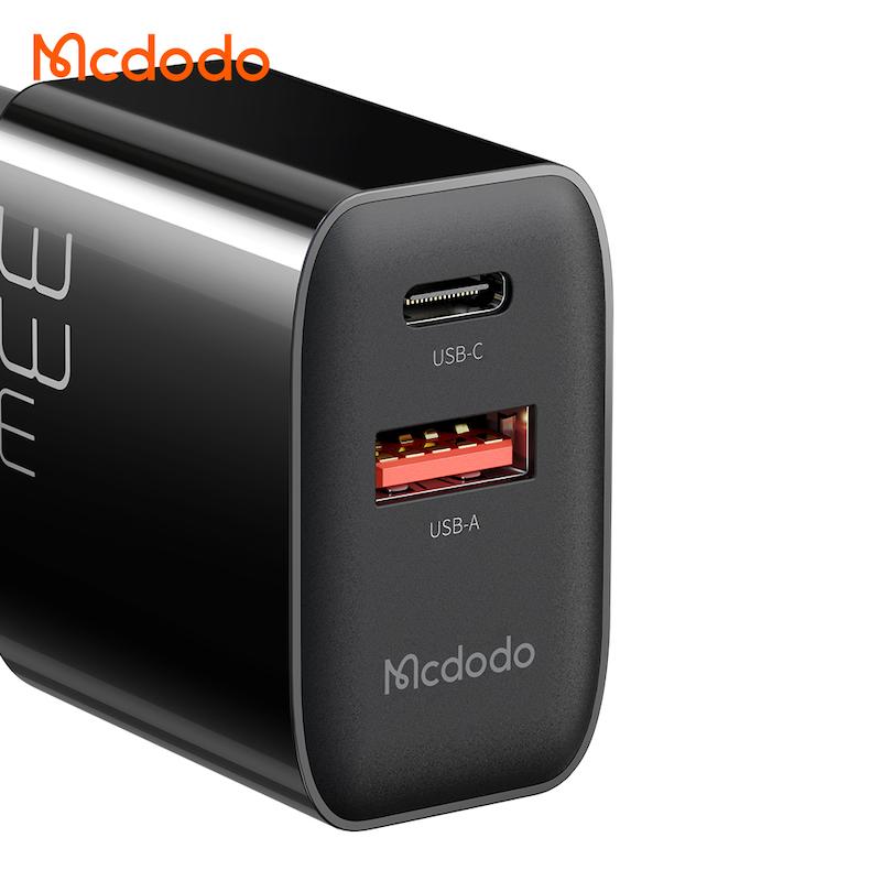 شارژر دیواری مک دودو مدل CH-0921 ظرفیت ۳۳ وات دو پورت USB Type C