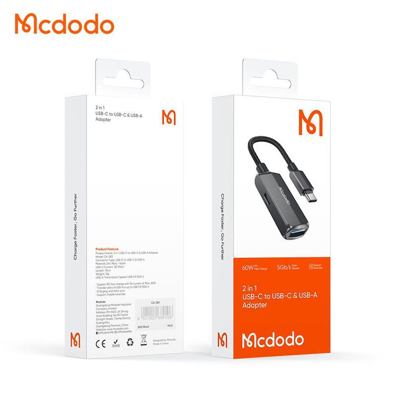 تبدیل OTG مک دودو مدل CA-2830 دو کاره USB-C به USB