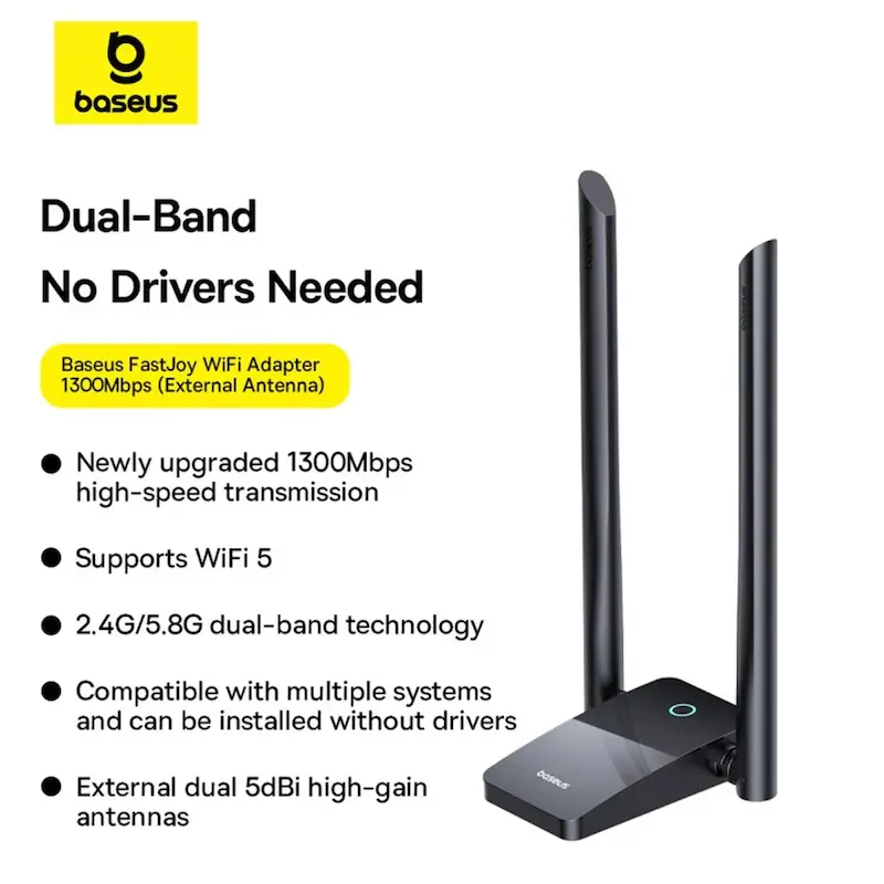 آداپتور وای‌فای بیسوس Baseus FastJoy Series 1300Mbps