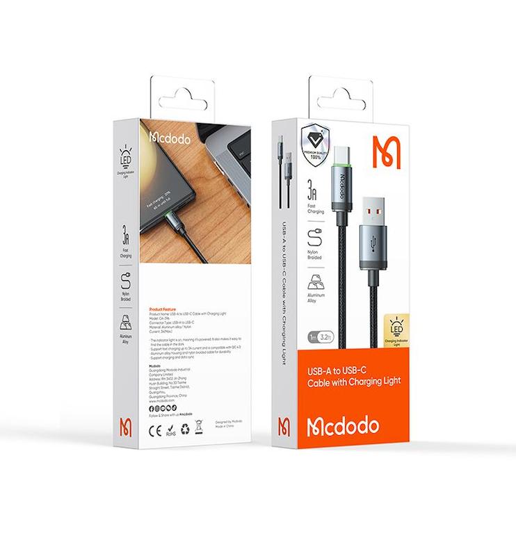 کابل شارژ سریع USB به تایپ سی 60 وات 3 آمپر مک دودو MCDODO USB-A to Type-c CA-3960