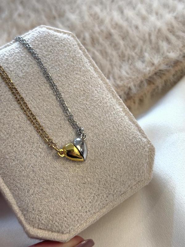 گردنبند ست قلب مگنتی سه رنگ 